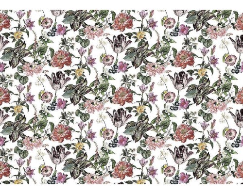 Обои Marburg Flora 47458 Винил на флизелине (0,53x10,05) Белый/Разноцветный, Цветы