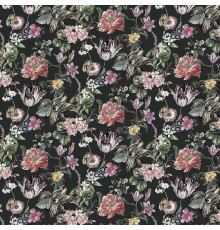 Обои Marburg Flora 47460 Винил на флизелине (0,53x10,05) Черный/Розовый/Зеленый, Листья/Цветы