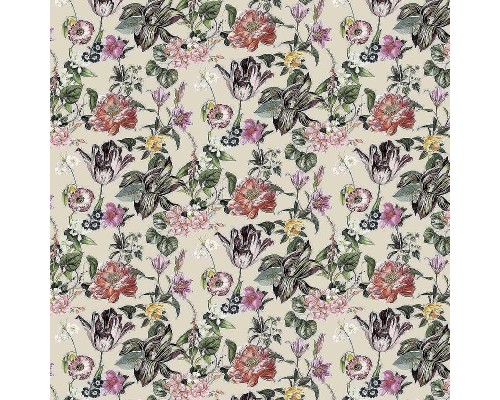 Обои Marburg Flora 47461 Винил на флизелине (0,53x10,05) Бежевый/Розовый/Зеленый, Листья/Цветы