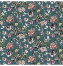 Обои Marburg Flora 47462 Винил на флизелине (0,53x10,05) Зеленый/Розовый/Синий, Листья/Цветы