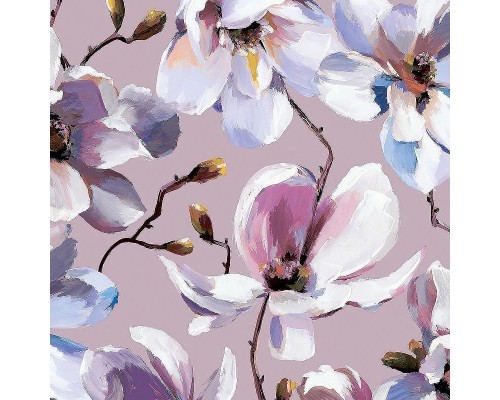 Обои Marburg Flora 47463 Винил на флизелине (0,53x10,05) Розовый/Белый/Голубой, Цветы