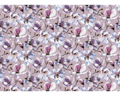 Обои Marburg Flora 47463 Винил на флизелине (0,53x10,05) Розовый/Белый/Голубой, Цветы