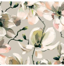 Обои Marburg Flora 47464 Винил на флизелине (0,53x10,05) Зеленый/Бежевый/Розовый, Цветы