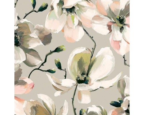 Обои Marburg Flora 47464 Винил на флизелине (0,53x10,05) Зеленый/Бежевый/Розовый, Цветы