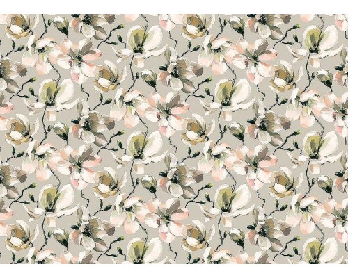 Обои Marburg Flora 47464 Винил на флизелине (0,53x10,05) Зеленый/Бежевый/Розовый, Цветы