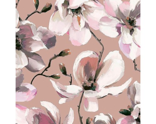 Обои Marburg Flora 47465 Винил на флизелине (0,53x10,05) Розовый/Белый/Серый, Цветы