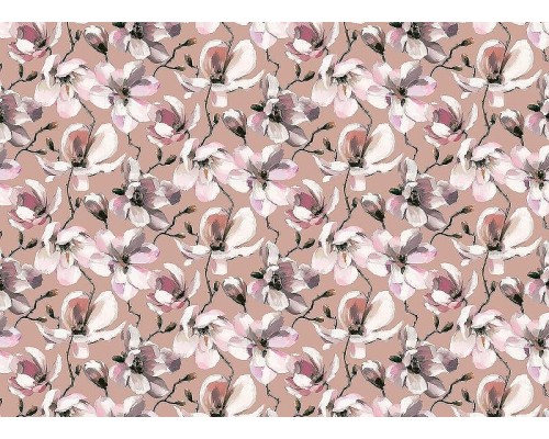 Обои Marburg Flora 47465 Винил на флизелине (0,53x10,05) Розовый/Белый/Серый, Цветы