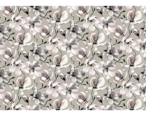 Обои Marburg Flora 47466 Винил на флизелине (0,53x10,05) Серый/Белый/Розовый, Цветы