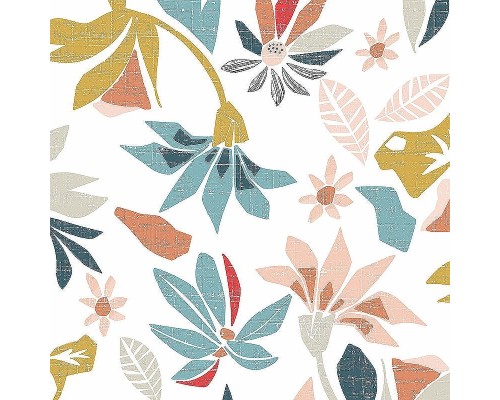 Обои Marburg Flora 47467 Винил на флизелине (0,53x10,05) Разноцветный, Листья/Цветы