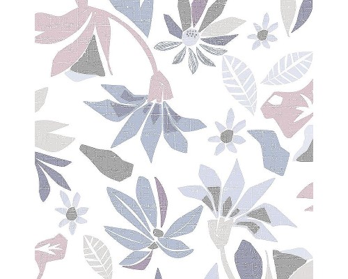 Обои Marburg Flora 47470 Винил на флизелине (0,53x10,05) Фиолетовый/Сиреневый/Белый, Листья/Цветы