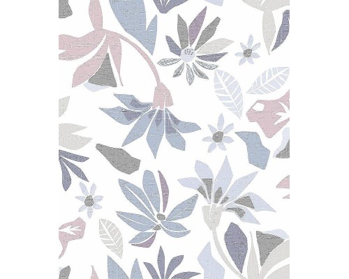Обои Marburg Flora 47470 Винил на флизелине (0,53x10,05) Фиолетовый/Сиреневый/Белый, Листья/Цветы