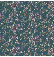 Обои Marburg Flora 47454 Винил на флизелине (0,53x10,05) Синий/Розовый/Зеленый, Листья/Цветы