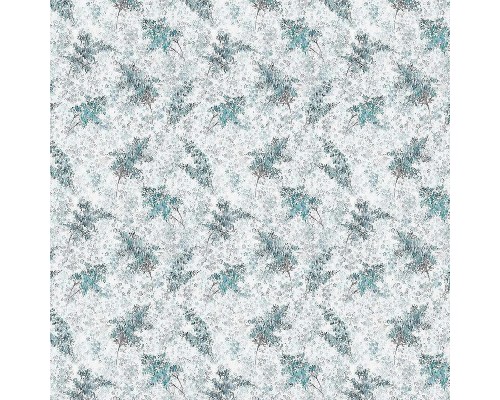 Обои Marburg Flora 47451 Винил на флизелине (0,53x10,05) Серый/Голубой/Синий, Листья/Абстракция