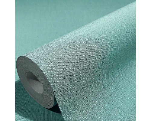 Обои Marburg Flora 82353 Винил на флизелине (0,53x10,05) Бирюзовый, Однотонные/Рогожка