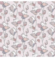 Обои Marburg Flora 47474 Винил на флизелине (0,53x10,05) Бежевый/Розовый, Цветы/Листья