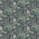 Обои Marburg Flora 47475 Винил на флизелине (0,53x10,05) Черный/Фиолетовый/Серый/Зеленый, Цветы/Листья/Штукатурка