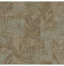 Обои Zambaiti Parati Trussardi VII 18913 Винил на флизелине (0,7x10,05) Коричневый/Бирюзовый, Геометрия/Листья/Рогожка