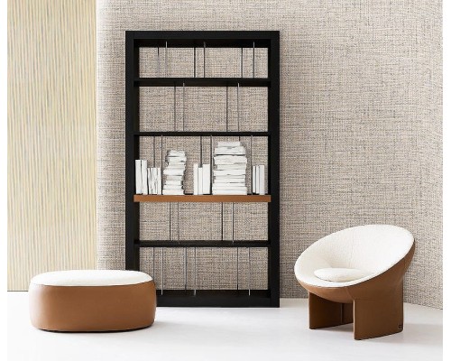 Обои Zambaiti Parati Trussardi VII 18949 Винил на флизелине (0,7x10,05) Серый, Рогожка