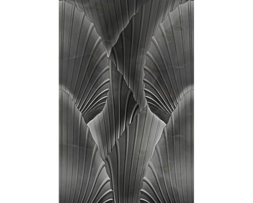 Панно Zambaiti Parati Trussardi VII 18972 Винил на флизелине (2x3) Черный/Серый, Абстракция/Листья