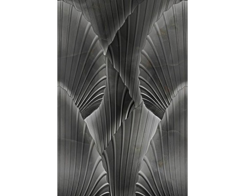 Панно Zambaiti Parati Trussardi VII 18972 Винил на флизелине (2x3) Черный/Серый, Абстракция/Листья
