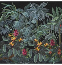 Панно Zambaiti Parati Trussardi VII 18973 Винил на флизелине (3x3) Зеленый/Разноцветный, Листья/Природа/Цветы