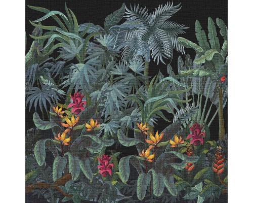 Панно Zambaiti Parati Trussardi VII 18973 Винил на флизелине (3x3) Зеленый/Разноцветный, Листья/Природа/Цветы