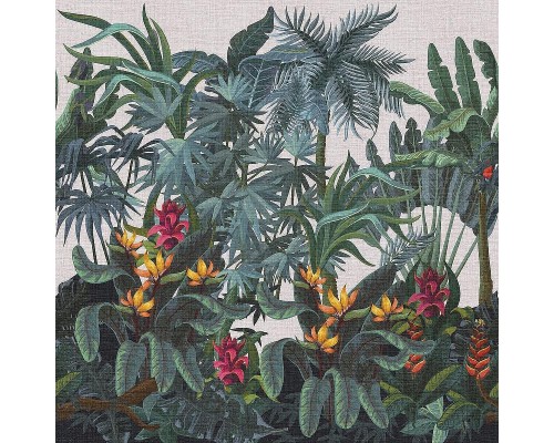 Панно Zambaiti Parati Trussardi VII 18974 Винил на флизелине (3x3) Зеленый/Разноцветный, Листья/Природа/Цветы