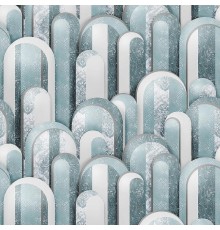 Панно Zambaiti Parati Trussardi VII 18975 Винил на флизелине (3x3) Бирюзовый/Серый, Абстракция