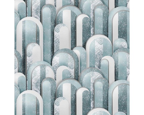 Панно Zambaiti Parati Trussardi VII 18975 Винил на флизелине (3x3) Бирюзовый/Серый, Абстракция