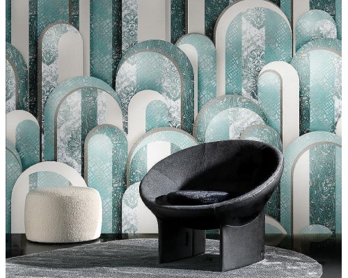 Панно Zambaiti Parati Trussardi VII 18976 Винил на флизелине (3x3) Золото/Серый, Абстракция