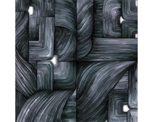 Панно Zambaiti Parati Trussardi VII 18988 Винил на флизелине (3x3) Черный/Серый, Абстракция/Геометрия