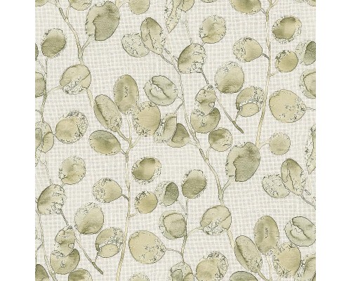 Обои Zambaiti Parati Savana 77500 Винил на флизелине (0,53x10,05) Бежевый/Зеленый, Листья