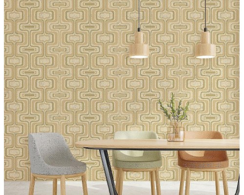 Обои Zambaiti Parati Savana 77522 Винил на флизелине (0,53x10,05) Белый/Серый/Серебряный, Геометрия