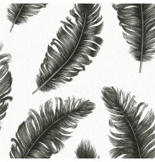 Обои Zambaiti Parati Savana 77527 Винил на флизелине (0,53x10,05) Белый/Черный, Перья