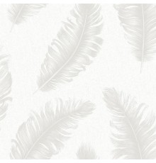 Обои Zambaiti Parati Savana 77528 Винил на флизелине (0,53x10,05) Белый/Серый, Перья