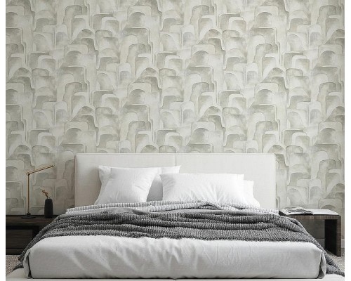 Обои Zambaiti Parati Savana 77534 Винил на флизелине (0,53x10,05) Белый/Серый, Абстракция/Геометрия