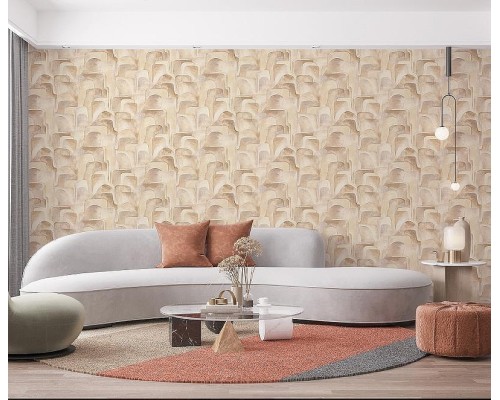 Обои Zambaiti Parati Savana 77537 Винил на флизелине (0,53x10,05) Бежевый/Розовый, Абстракция/Геометрия