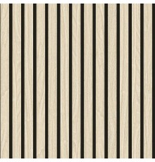 Обои Zambaiti Parati Savana 77544 Винил на флизелине (0,53x10,05) Бежевый/Черный, Под дерево/Полоса