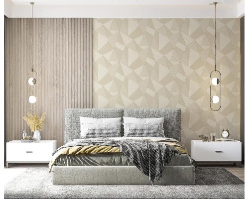 Обои Zambaiti Parati Savana 77552 Винил на флизелине (0,53x10,05) Бежевый, Геометрия