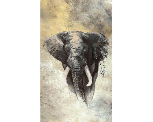 Панно Marburg Okan 33098 Винил на флизелине (1,59x2,7) Белый/Серый/Коричневый/Желтый, Животные/Штукатурка