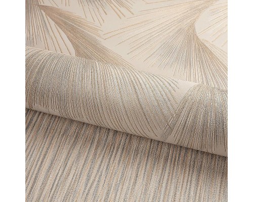 Обои Fipar Platino R 23713 Винил на флизелине (1,06x10,05) Серый/Золото/Бежевый, Абстракция/Перья