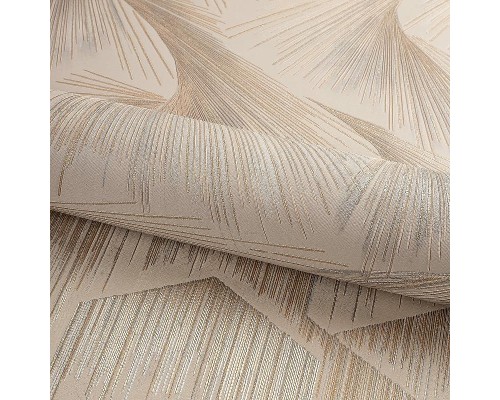 Обои Fipar Platino R 23713 Винил на флизелине (1,06x10,05) Серый/Золото/Бежевый, Абстракция/Перья