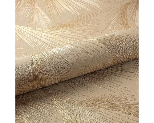 Обои Fipar Platino R 23717 Винил на флизелине (1,06x10,05) Коричневый/Золото, Абстракция/Перья