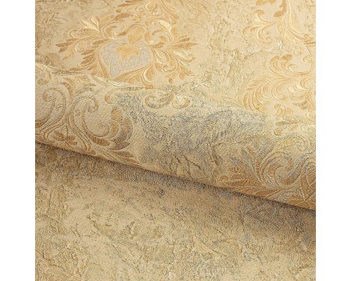 Обои Fipar Platino R 23744 Винил на флизелине (1,06x10,05) Бежевый/Золото, Дамаск