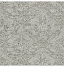 Обои Zambaiti Parati Tradizione Italiana 2025 Z21720 Винил на флизелине (0,53x10,05) Серый, Дамаск