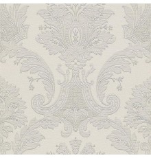 Обои Zambaiti Parati Tradizione Italiana 2025 Z21731 Винил на флизелине (0,53x10,05) Белый/Серый, Дамаск