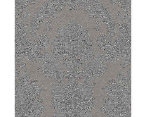 Обои Zambaiti Parati Tradizione Italiana 2025 Z21734 Винил на флизелине (0,53x10,05) Серый, Дамаск