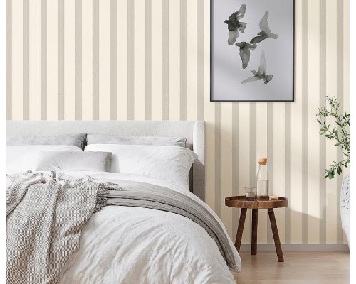 Обои Zambaiti Parati Tradizione Italiana 2025 Z21746 Винил на флизелине (0,53x10,05) Бежевый/Золото, Полоса