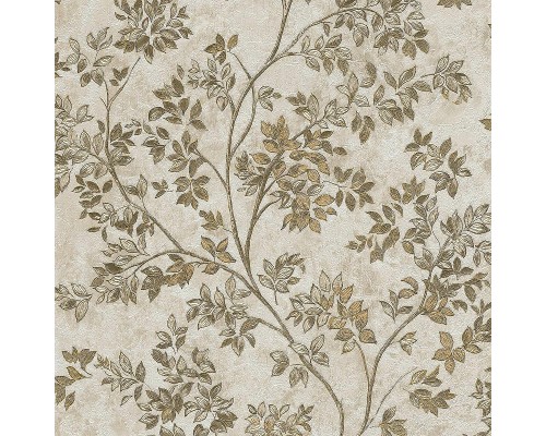 Обои Zambaiti Parati Tradizione Italiana 2025 Z21706 Винил на флизелине (0,53x10,05) Коричневый/Золото, Листья
