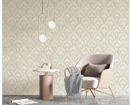 Обои Zambaiti Parati Tradizione Italiana 2025 Z21710 Винил на флизелине (0,53x10,05) Серый, Орнамент